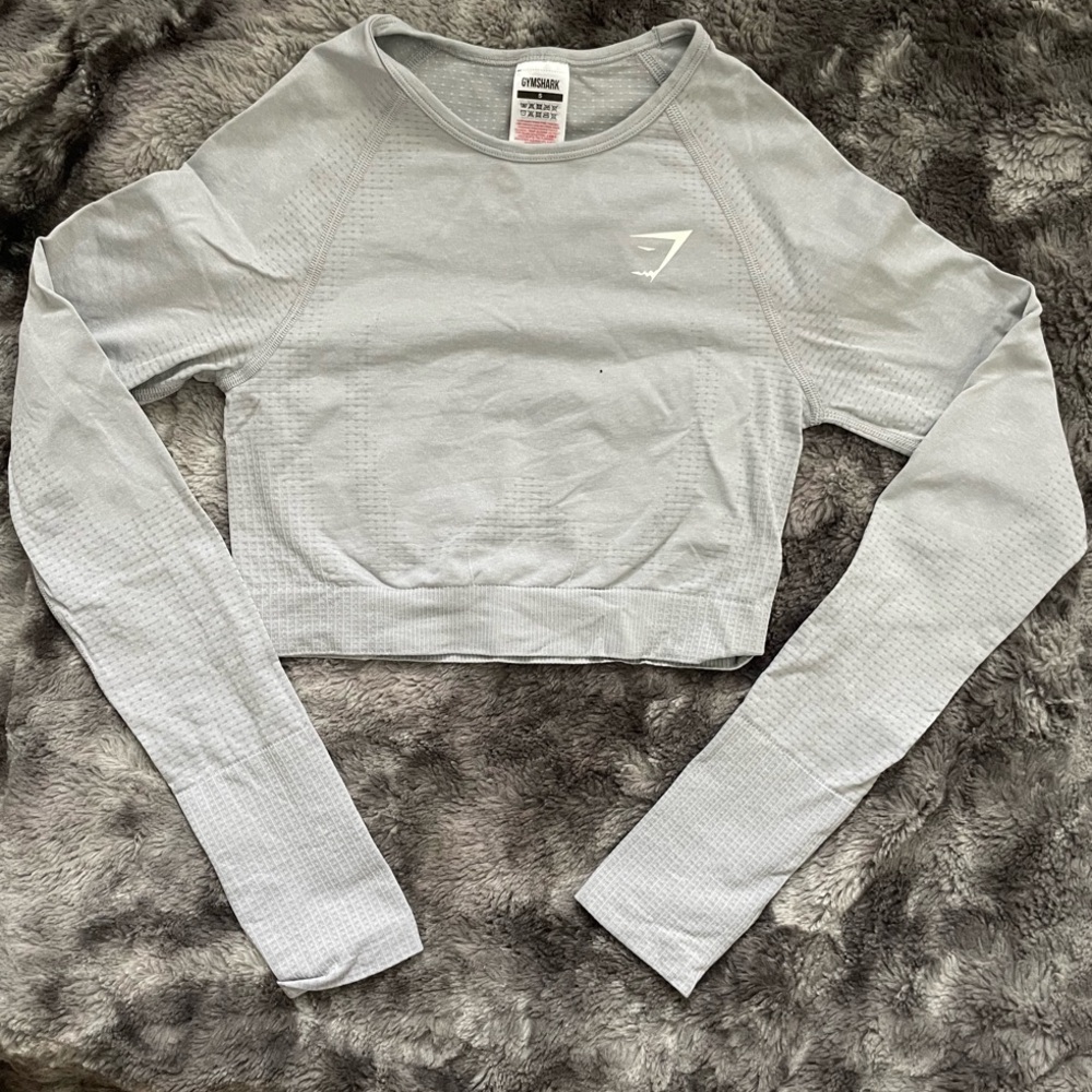 Gymshark Gray Long Sleeve Crop Top